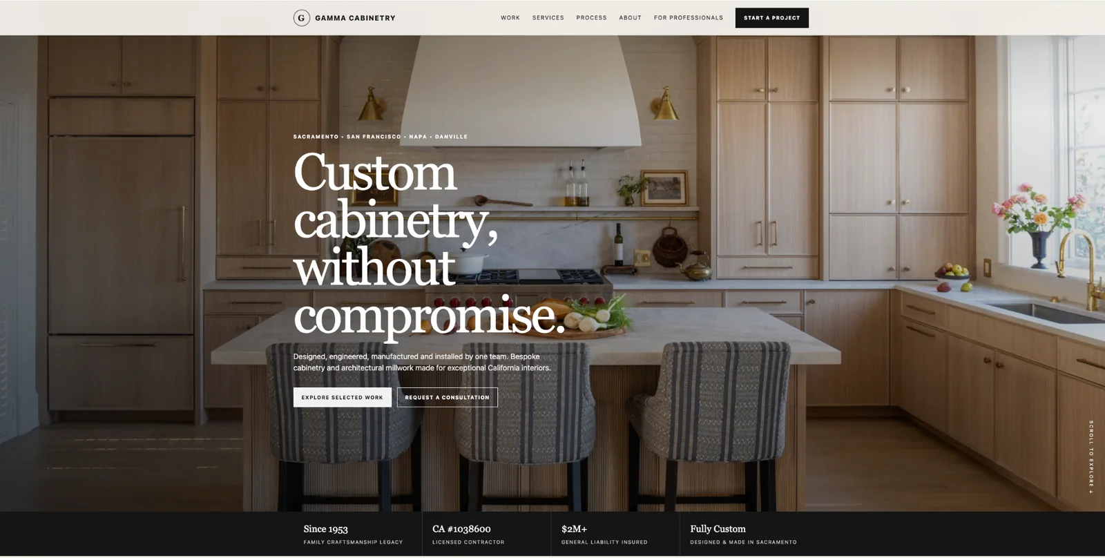 Custom cabinetry website concept by Imagine