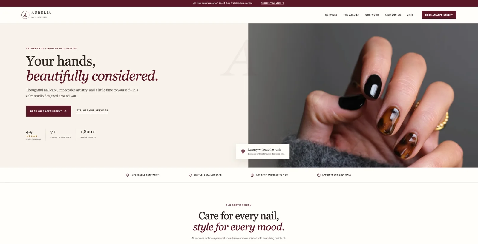 Nail atelier website concept by Imagine