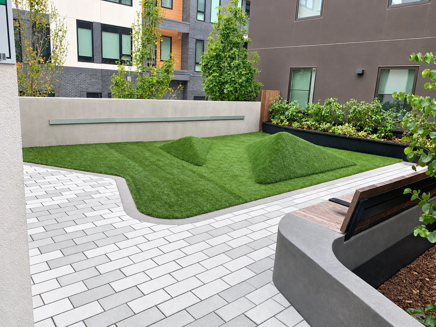 Courtyards & amenities at a Green Is The Way maintained property, view 2